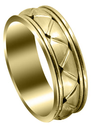 Yellow Gold Contemporary Mens Wedding Band | Satin Finish (Patrick)