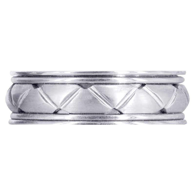 Contemporary Mens Wedding Band | Satin Finish (Patrick)