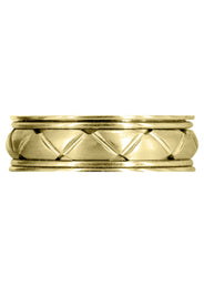 Yellow Gold Contemporary Mens Wedding Band | Satin Finish (Patrick)
