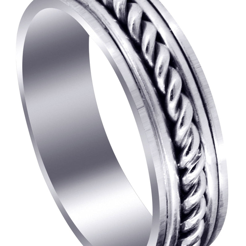 Hand Woven Unique Mens Wedding Band | High Polish Finish (King)
