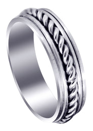 Hand Woven Unique Mens Wedding Band | High Polish Finish (King)