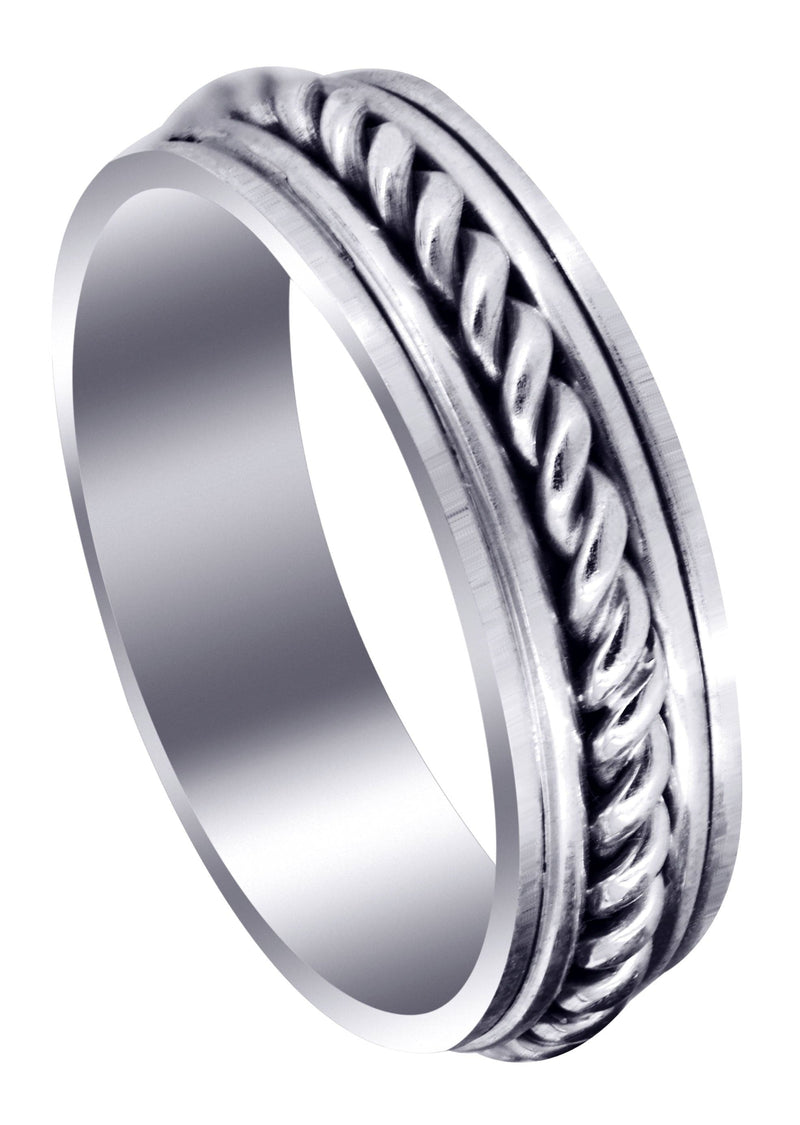 Hand Woven Unique Mens Wedding Band | High Polish Finish (King)