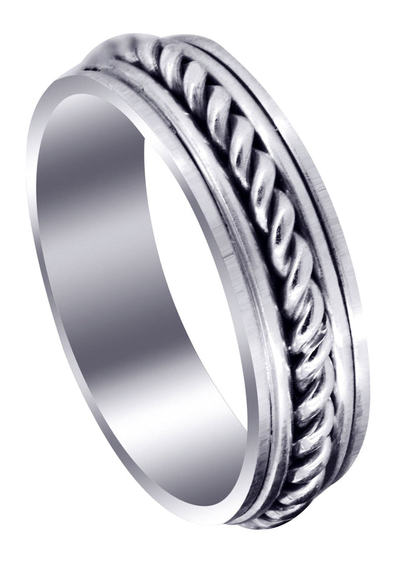 Hand Woven Unique Mens Wedding Band | High Polish Finish (King)