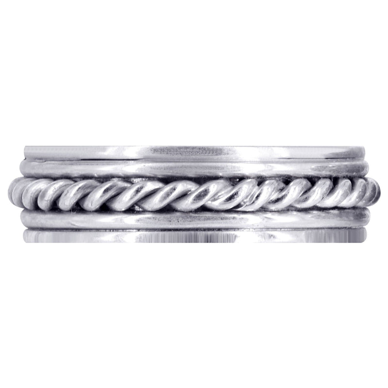 Hand Woven Unique Mens Wedding Band | High Polish Finish (King)