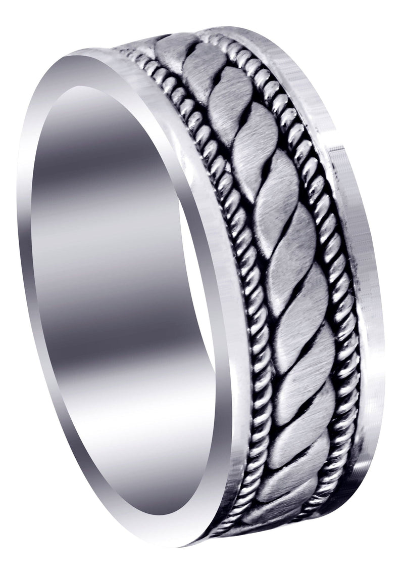 Hand Woven Mens Wedding Band | Cross Satin Finish (Malachi)