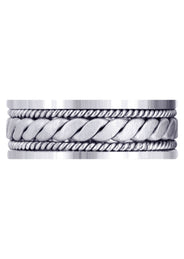 Hand Woven Mens Wedding Band | Cross Satin Finish (Malachi)