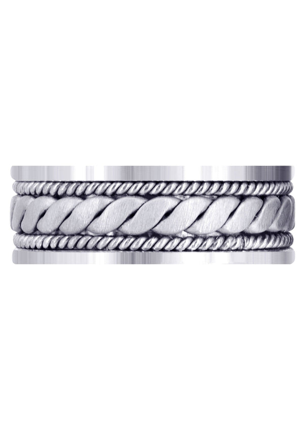 Hand Woven Mens Wedding Band | Cross Satin Finish (Malachi)