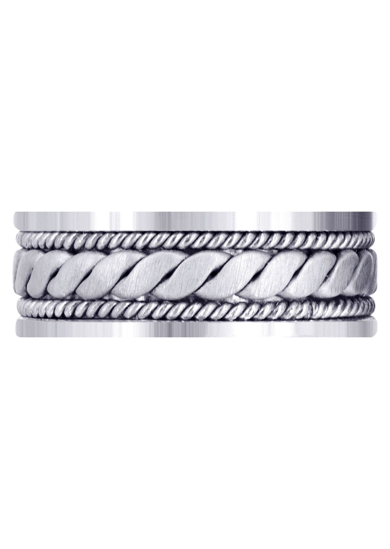 Hand Woven Mens Wedding Band | Cross Satin Finish (Malachi)