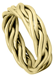 Yellow Gold Braided Mens Wedding Band | GB Finish (Miguel)