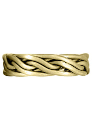 Yellow Gold Braided Mens Wedding Band | GB Finish (Miguel)