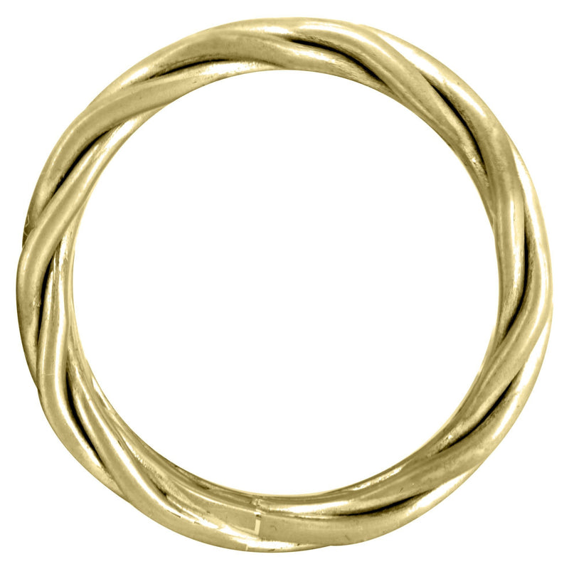 Yellow Gold Braided Mens Wedding Band | GB Finish (Miguel)