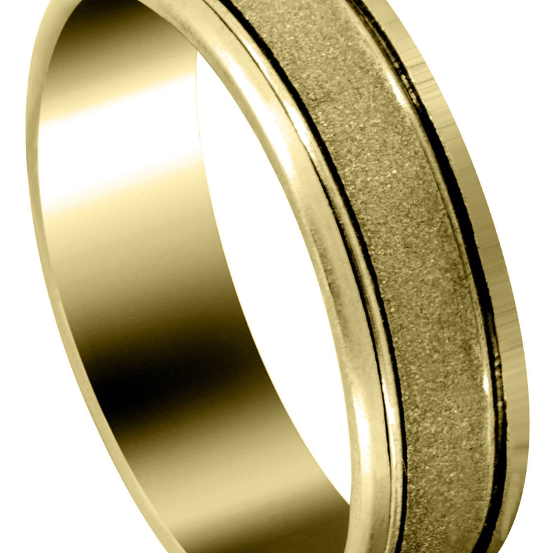 Yellow Gold Modern Mens Wedding Band | High Polish Finish (Victor)