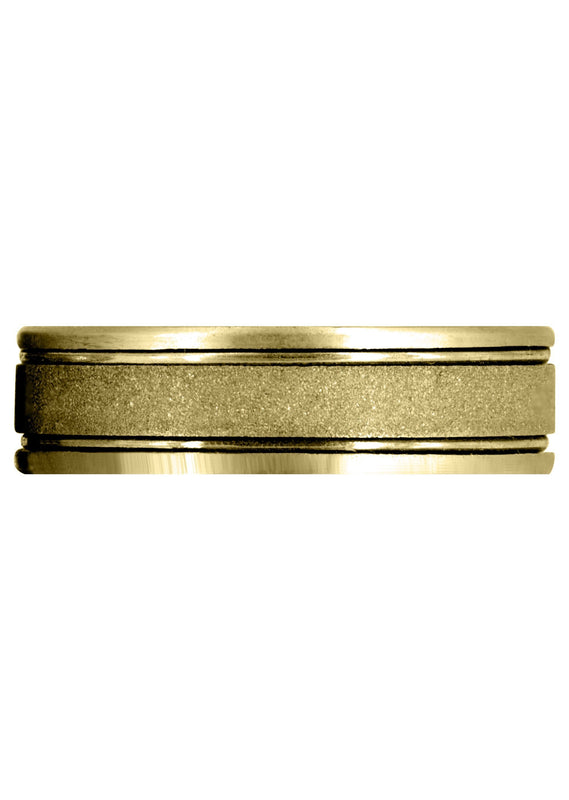 Yellow Gold Modern Mens Wedding Band | High Polish Finish (Victor)