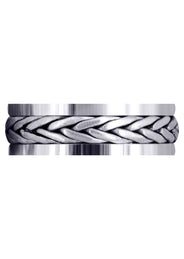Hand Woven Mens Wedding Band | Cross Satin Finish (Weston)