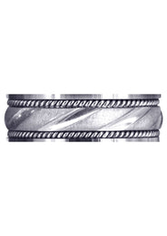 Modern Mens Wedding Band | Cross Satin Finish (Harrison)