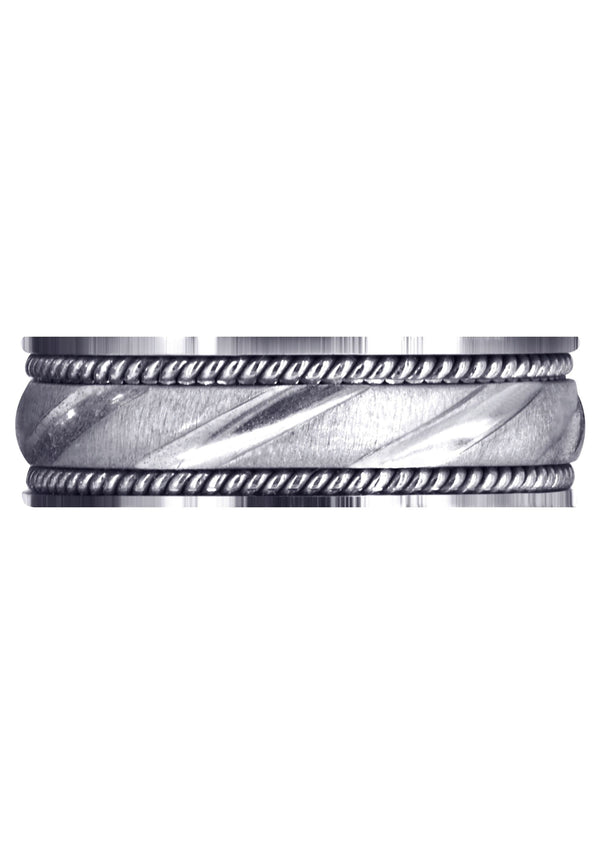 Modern Mens Wedding Band | Cross Satin Finish (Harrison)