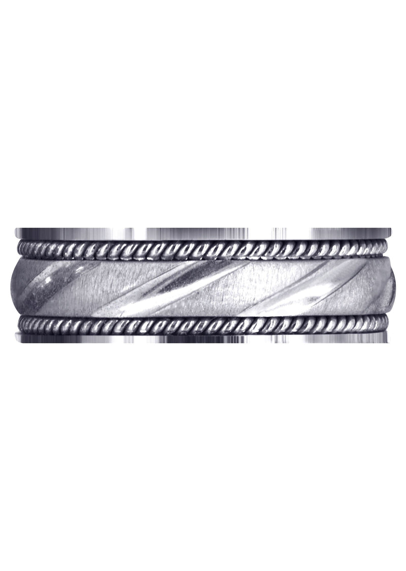Modern Mens Wedding Band | Cross Satin Finish (Harrison)