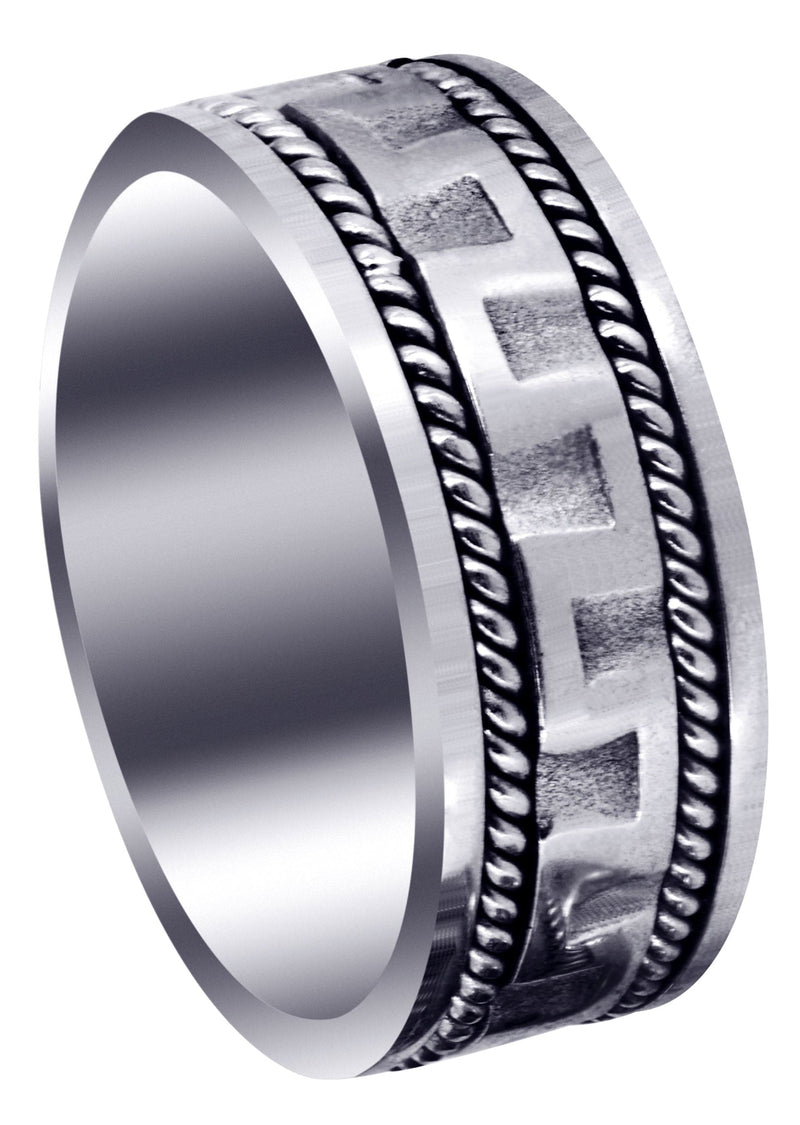 Modern Mens Wedding Band | Sand Blast / High Polish Finish (Joel)