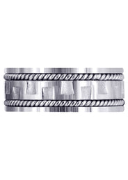 Modern Mens Wedding Band | Sand Blast / High Polish Finish (Joel)