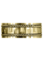 Yellow Gold Modern Mens Wedding Band | Sand Blast / High Polish Finish (Joel)