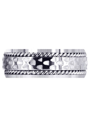 Celtic Mens Wedding Band | Sand Blast / High Polish Finish (Edward)