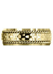 Yellow Gold Celtic Mens Wedding Band | Sand Blast / High Polish Finish (Edward)