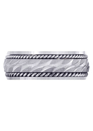 Modern Mens Wedding Band | Sand Blast / High Polish Finish (Luca)