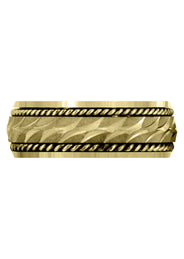 Yellow Gold Modern Mens Wedding Band | Sand Blast / High Polish Finish (Luca)