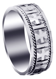 Religious Mens Wedding Band | High Polish Finish (Jude)