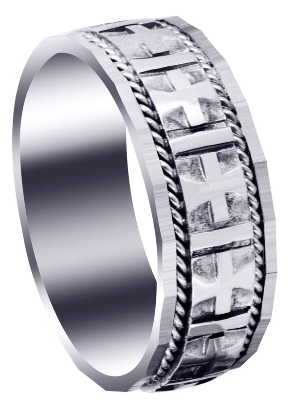 Religious Mens Wedding Band | High Polish Finish (Jude)