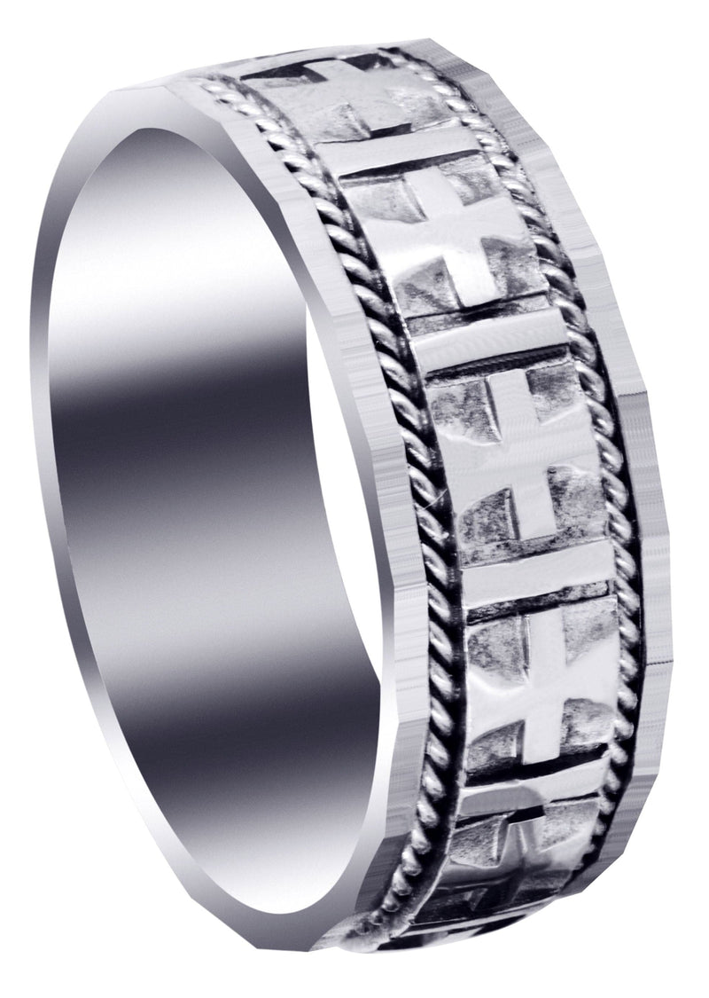 Religious Mens Wedding Band | High Polish Finish (Jude)