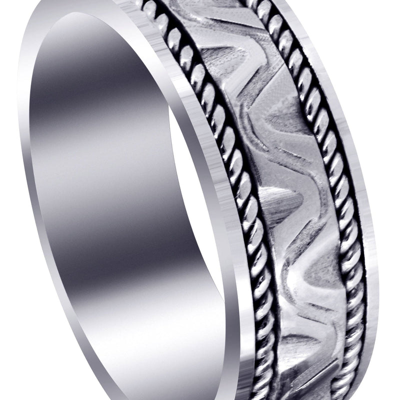 Modern Mens Wedding Band | Sand Blast Finish (Richard)