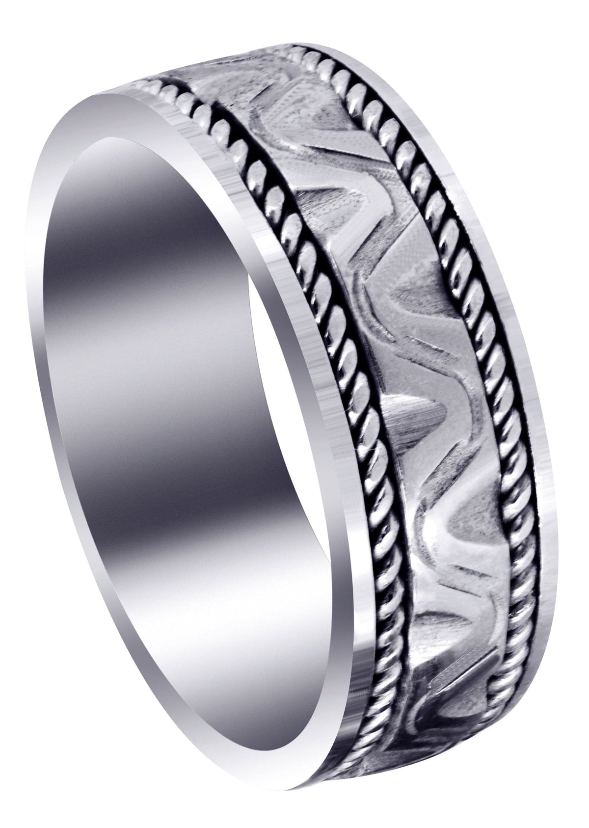 Modern Mens Wedding Band | Sand Blast Finish (Richard)