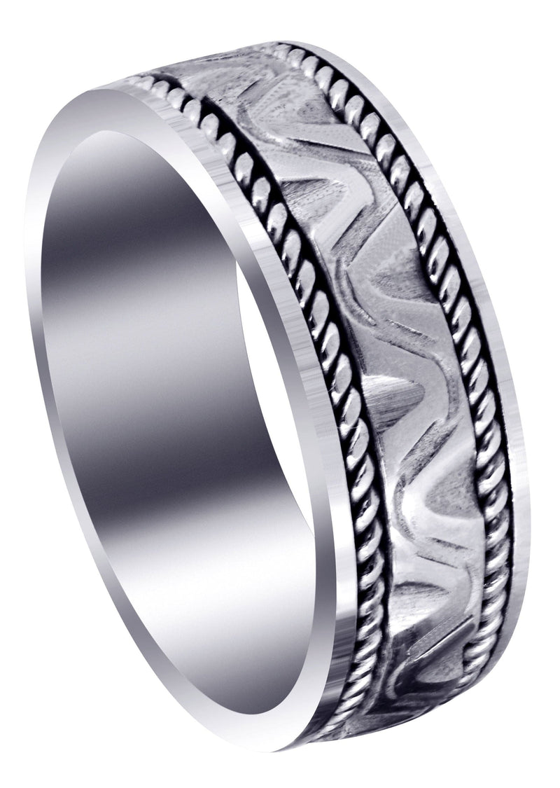 Modern Mens Wedding Band | Sand Blast Finish (Richard)