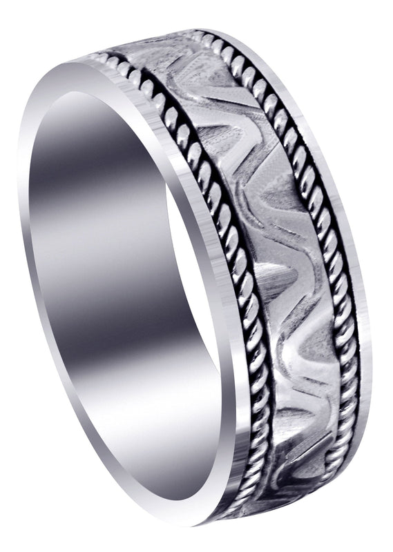 Modern Mens Wedding Band | Sand Blast Finish (Richard)