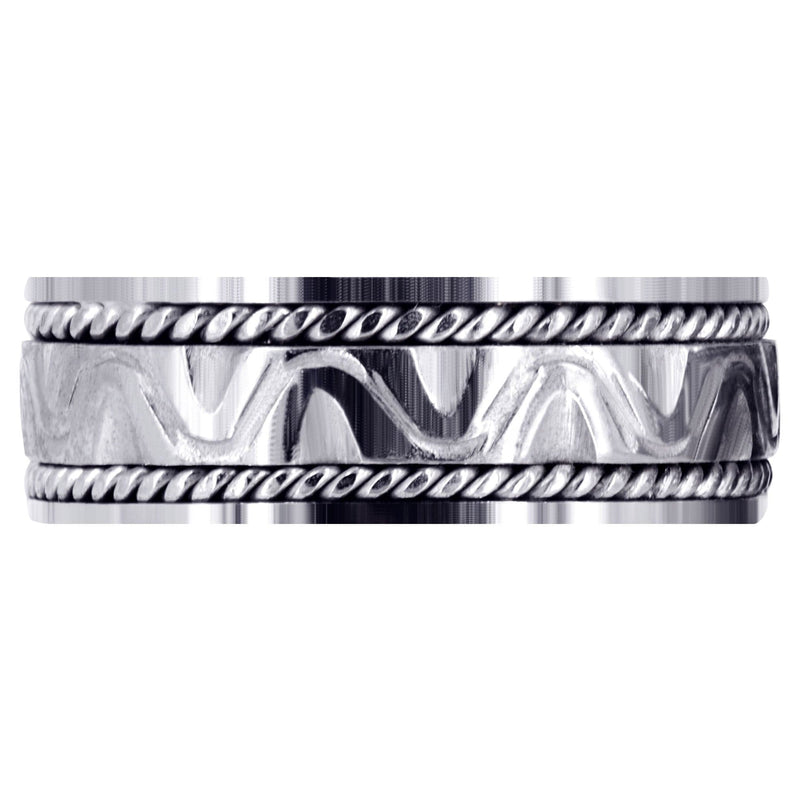 Modern Mens Wedding Band | Sand Blast Finish (Richard)