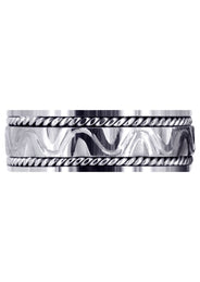 Modern Mens Wedding Band | Sand Blast Finish (Richard)