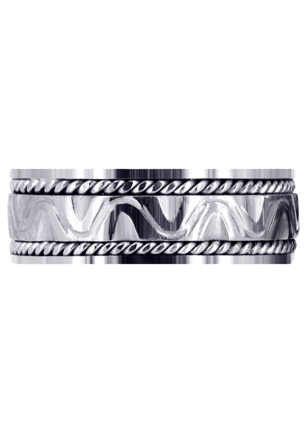 Modern Mens Wedding Band | Sand Blast Finish (Richard)