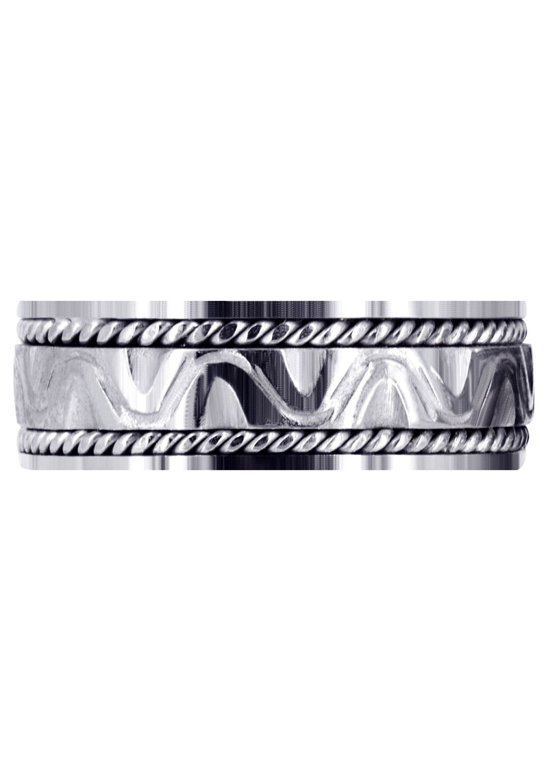Modern Mens Wedding Band | Sand Blast Finish (Richard)
