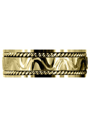 Yellow Gold Modern Mens Wedding Band | Sand Blast Finish (Richard)