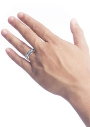 Modern Mens Wedding Band | Sand Blast Finish (Richard)