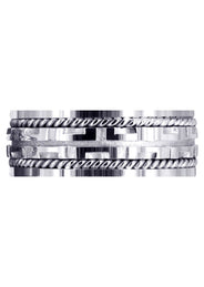 Modern Unique Mens Wedding Band | Sand Blast / High Polish Finish (Steven)