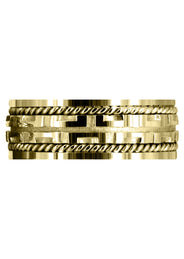 Yellow Gold Modern Unique Mens Wedding Band | Sand Blast / High Polish Finish (Steven)