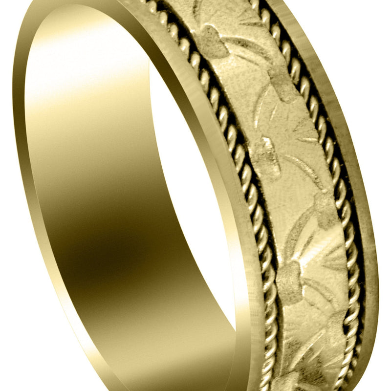Yellow Gold Modern Mens Wedding Band | Satin Finish (Bennett)