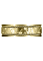 Yellow Gold Modern Mens Wedding Band | Satin Finish (Bennett)