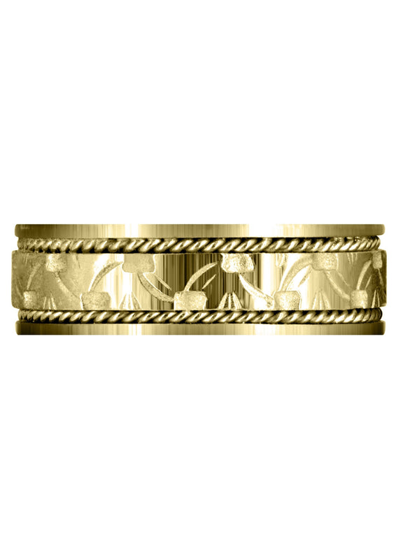 Yellow Gold Modern Mens Wedding Band | Satin Finish (Bennett)