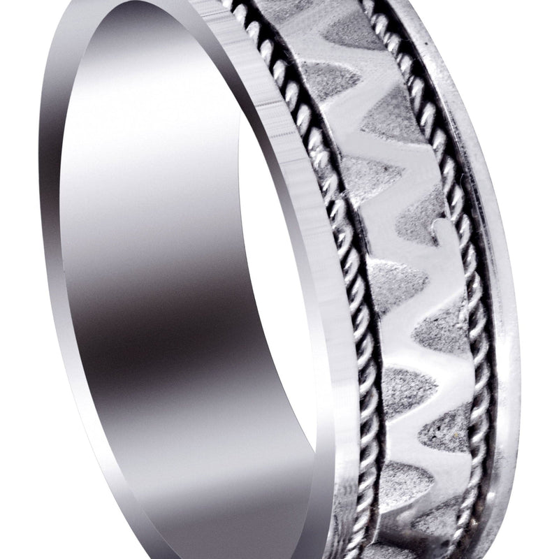 Celtic Mens Wedding Band | Sand Blast / High Polish Finish (Max)