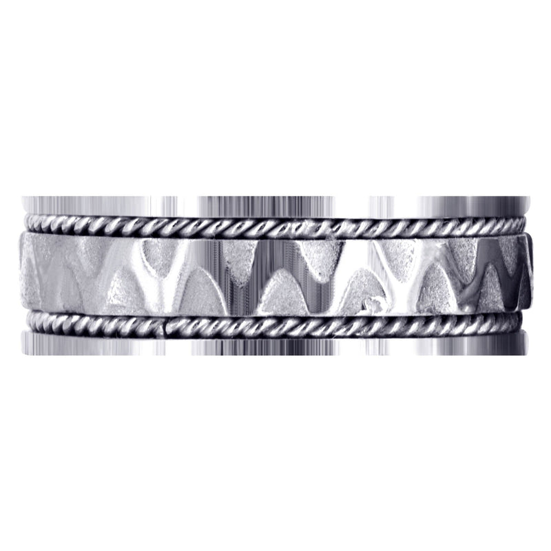 Celtic Mens Wedding Band | Sand Blast / High Polish Finish (Max)