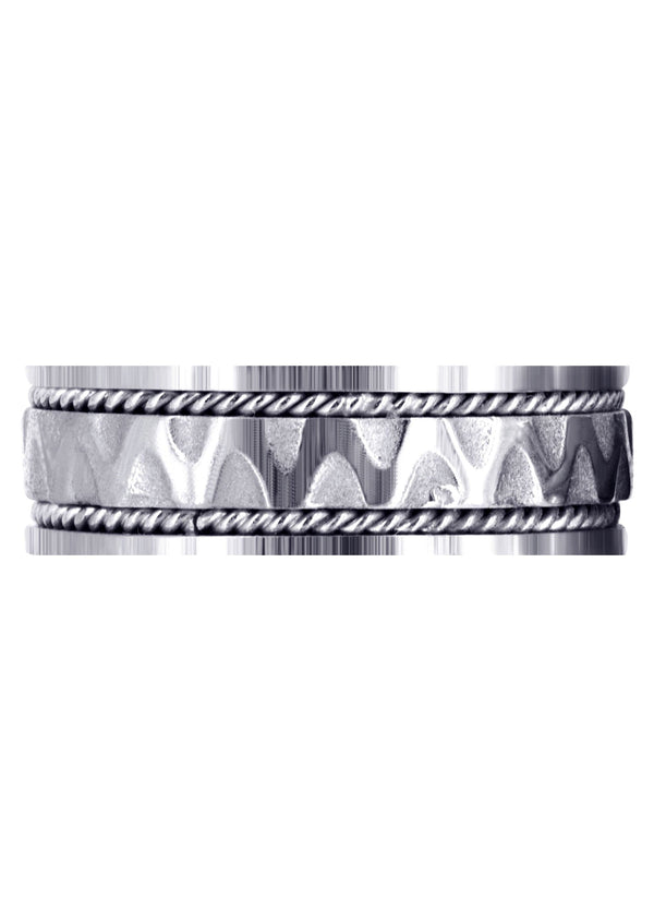 Celtic Mens Wedding Band | Sand Blast / High Polish Finish (Max)