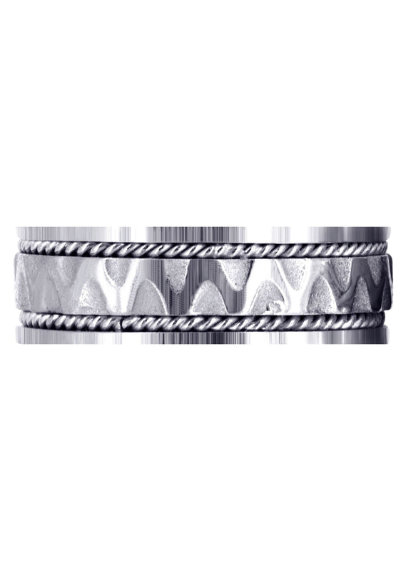 Celtic Mens Wedding Band | Sand Blast / High Polish Finish (Max)